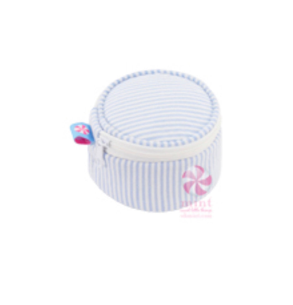 Seersucker Round Jewelry Bag