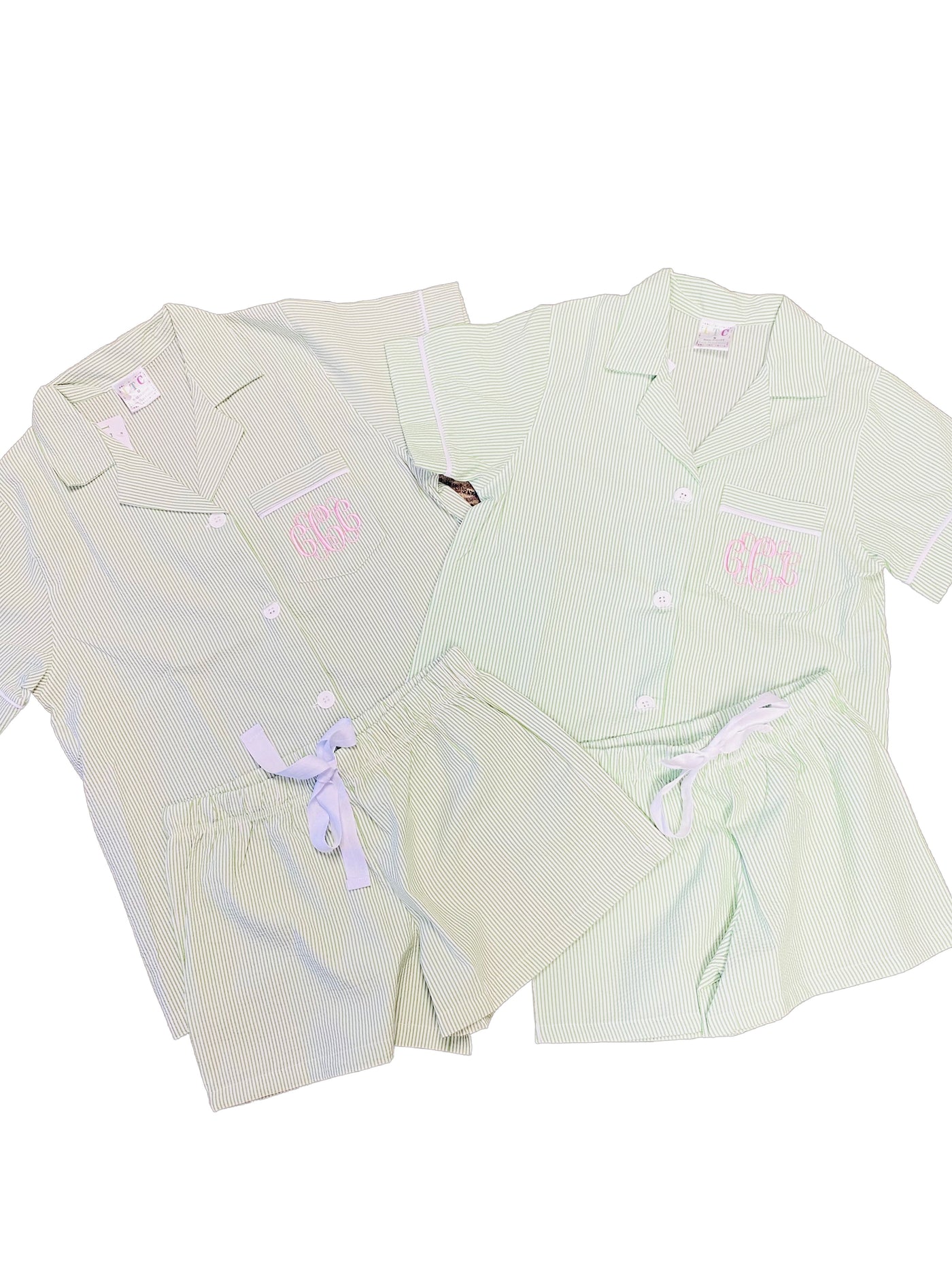 Women's Seersucker SHORT SLEEVE short set 