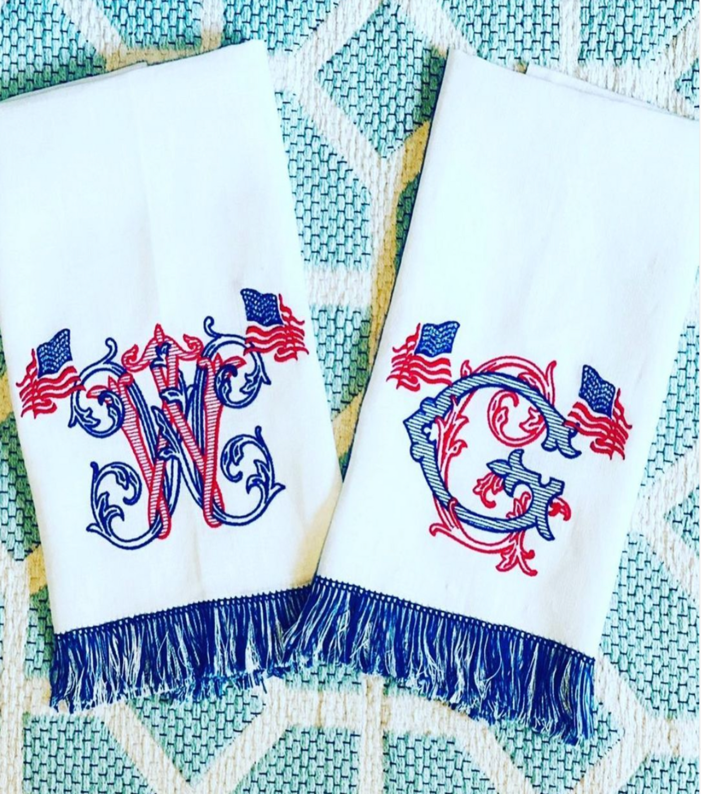 Patriotic Fringe Tea Towel
