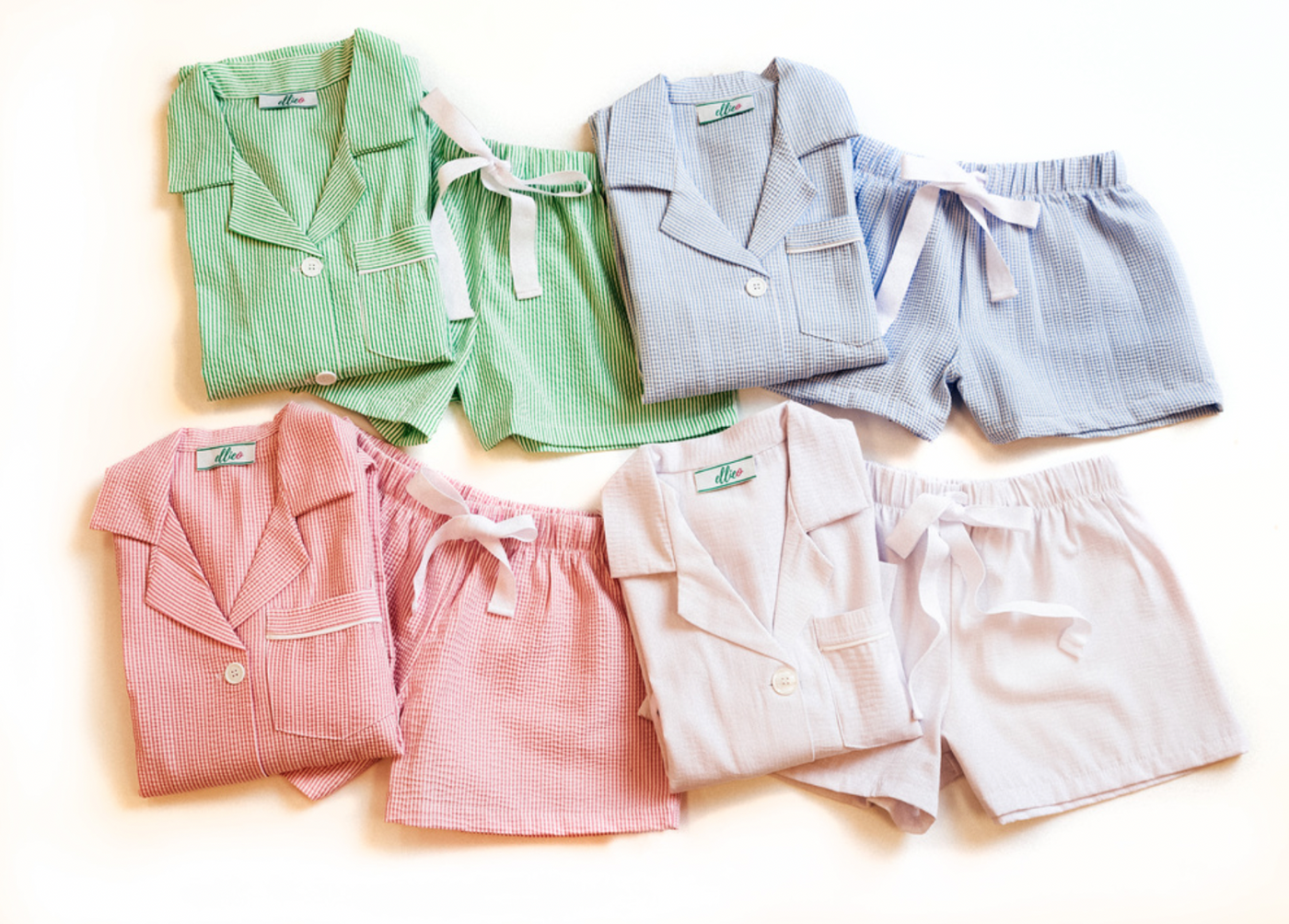 Women's Seersucker SHORT SLEEVE short set 