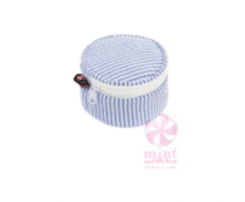 Seersucker Round Jewelry Bag