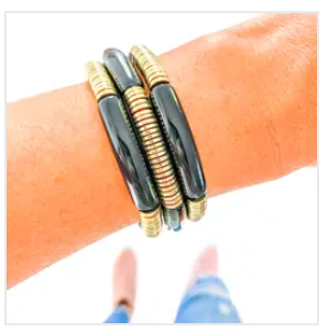 Acrylic Bamboo & Heishi Bracelets