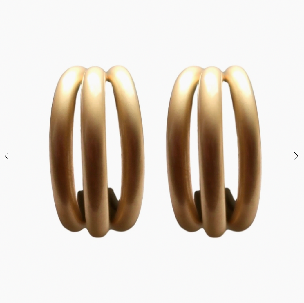 Gold Triple Hoop Earrings