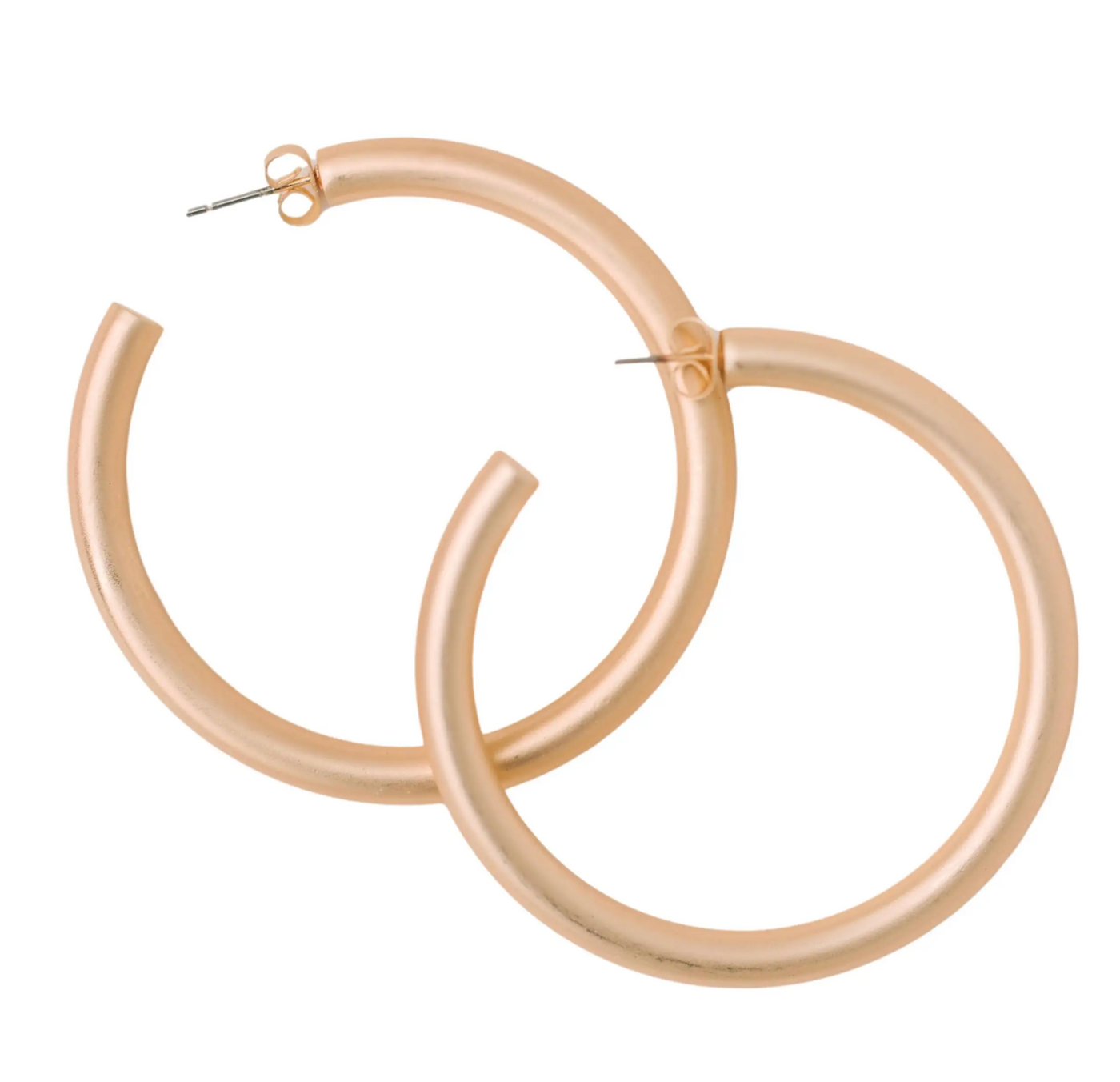 Gold matte hoop earrings