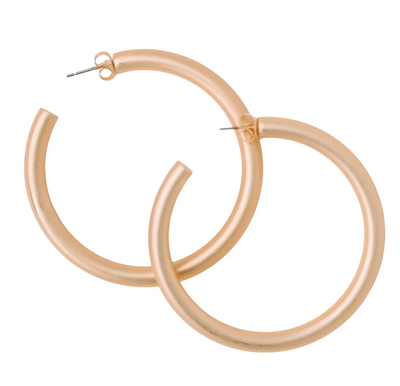 Gold matte hoop earrings