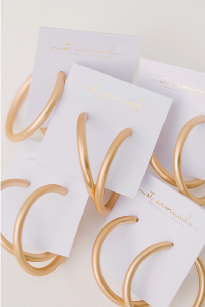 2" Gold Hoop Earrings