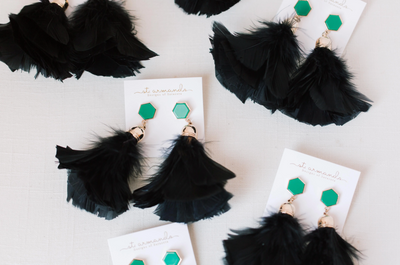 Black Feather Tassels