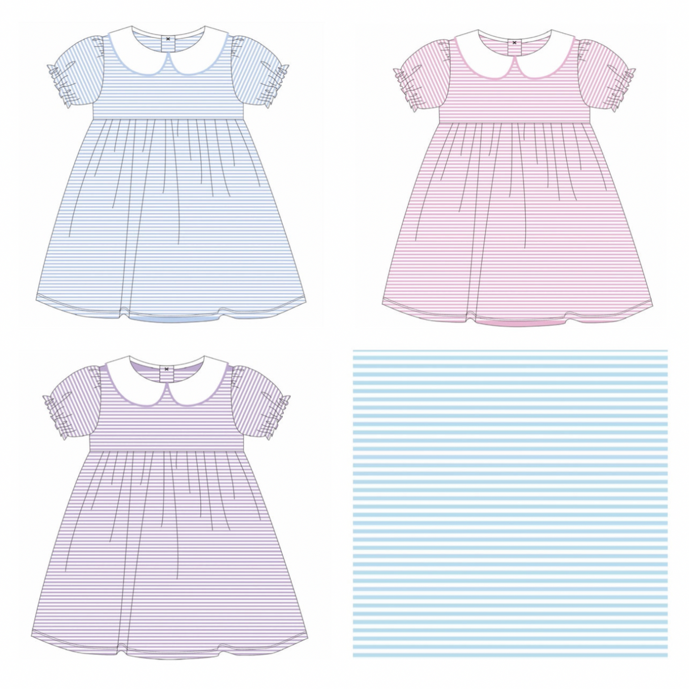 Knit Stripe Peter Pan Collar Dress