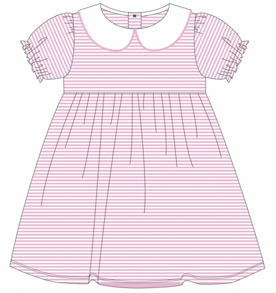 Knit Stripe Peter Pan Collar Dress