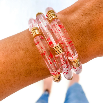 Acrylic Bamboo & Heishi Bracelets