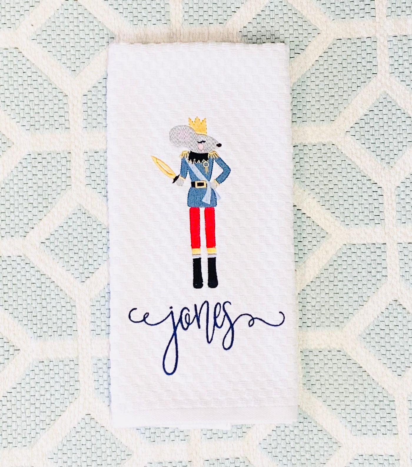 Mouse King Waffle Weave Kitchen Towel